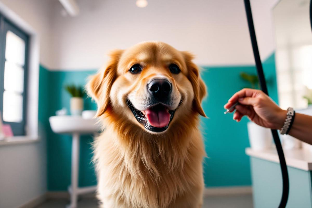 Professional pet grooming styling dryer service at Petfocuz studio